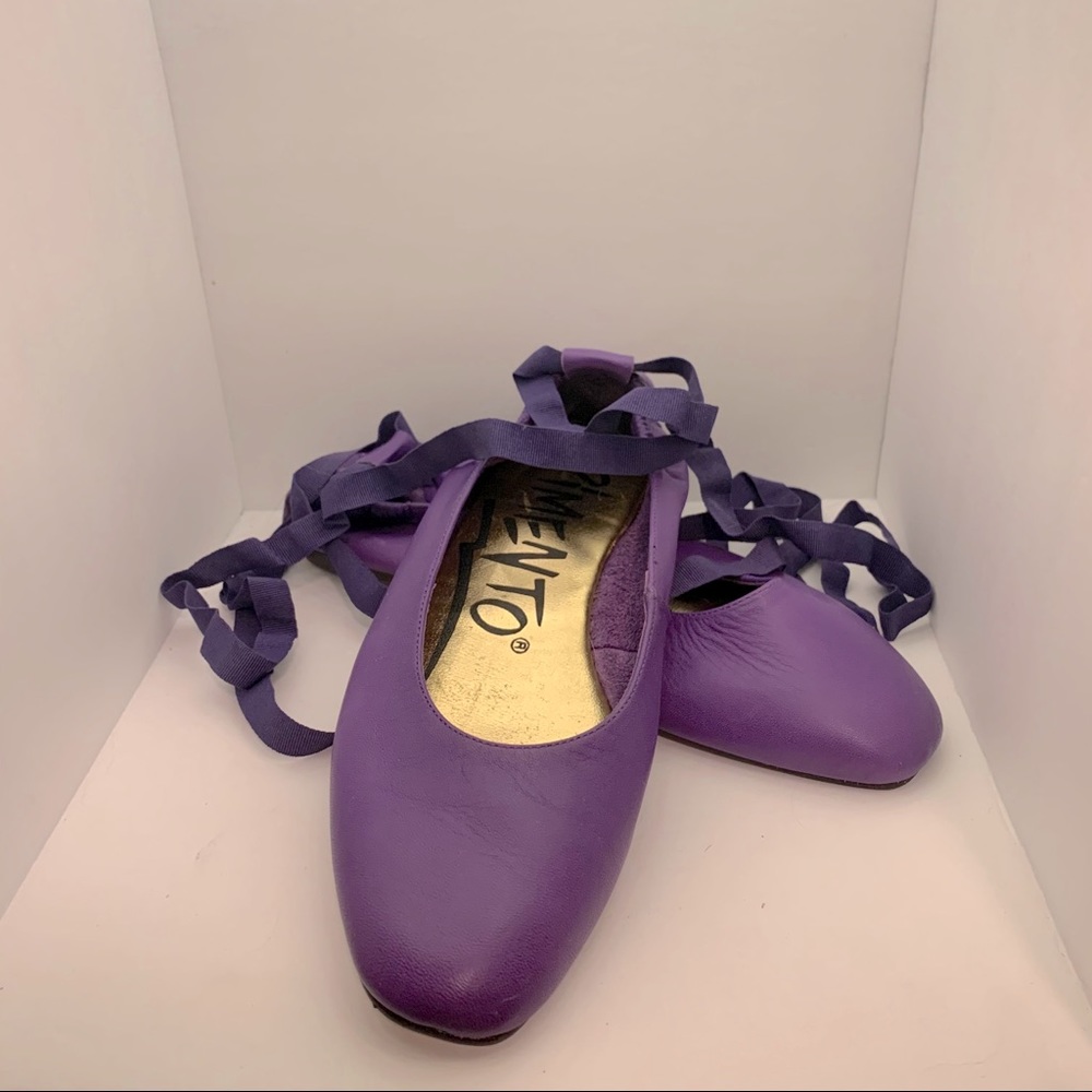 Pimento | Lace up purple ballet flats